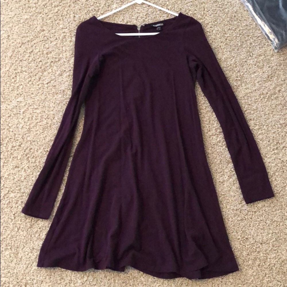 Express maroon long sleeve dress